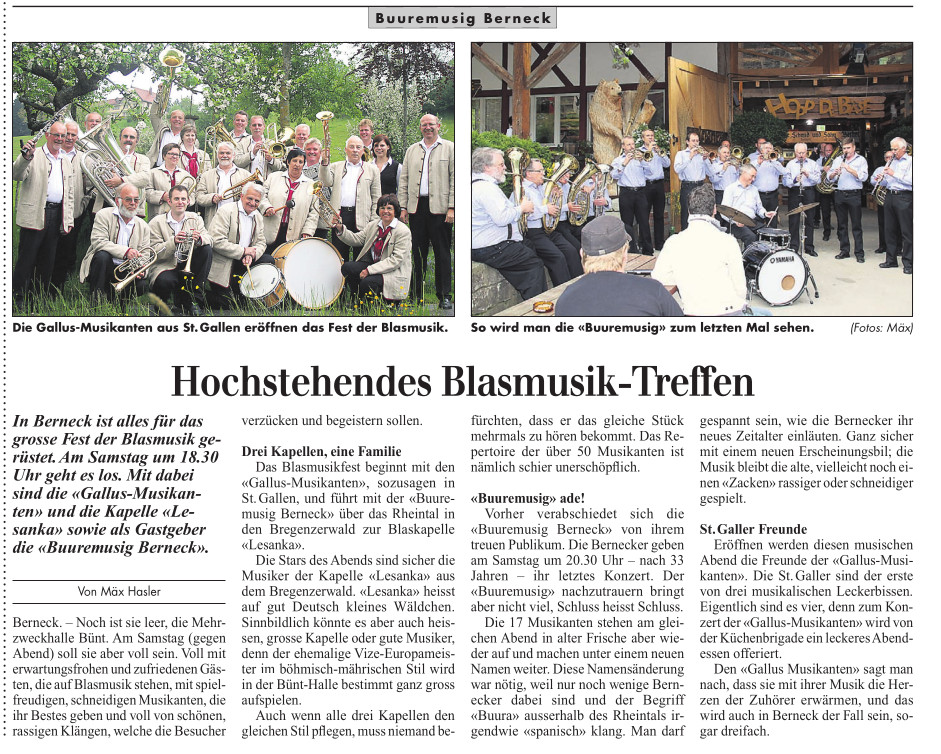 Hochstehendes Blasmusik-Teffen